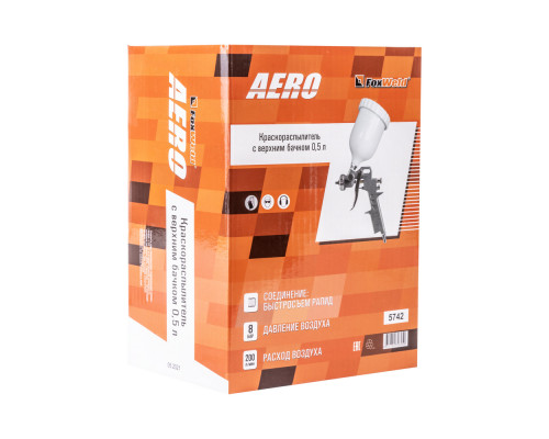 Краскораспылитель с верхним бачком 0,5 л AERO 5742